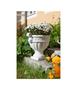 Fantasieco Stein-Vase Baden, Weiß, Ca. Ø45/H42 Cm -Ecopots Garten Geschaft 2388742 WE MO 001 VaseMarmorWeiss46cm
