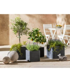 Kunststoff-Topf Rille, Anthrazit 5 Kunststoff-Topf Rille, Anthrazit -Ecopots Garten Geschaft 3522737 3697489 1515055 WE MO 001 GranitkugelPflanztopfRilleVogeltraenke