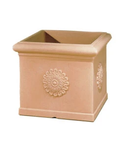 Farmet Kunststoff-Pflanzkübel Festonato, Quadratisch, Terrakotta