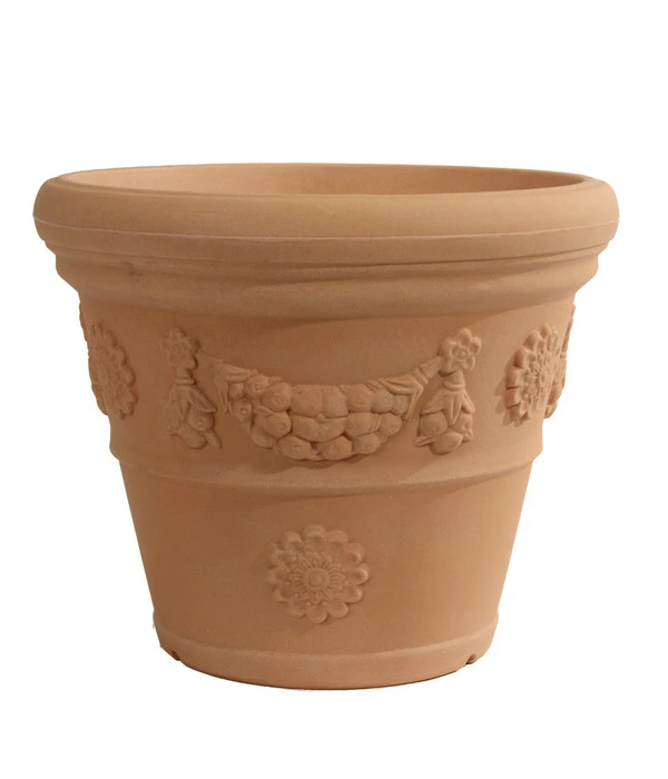 Farmet Kunststoff-Pflanzkübel Festonato, Rund, Terrakotta 3 Farmet Kunststoff-Pflanzkübel Festonato, Rund, Terrakotta