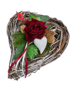 Grabgesteck Bristol, Herzförmig, Rot, Ca. B23/H14/T28 Cm