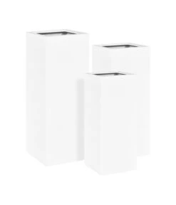 Fleur Ami Kunststoff-Säulentopf New Tribeca Block, Quadratisch, Weiß -Ecopots Garten Geschaft 6600068 WE DE 001 fleuramiKunststoffSaeulentopfTribecaBlockquadratisch