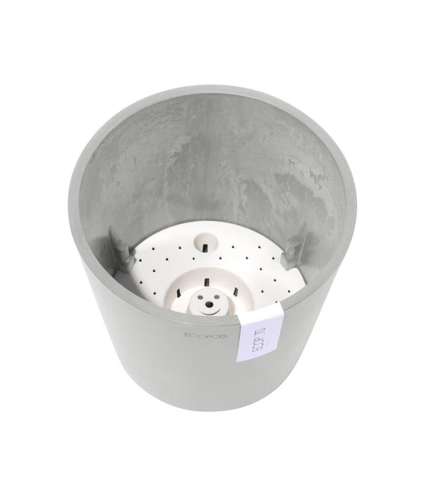 Ecopots Kunststoff-Topf Amsterdam Mit Wassersystem, Rund, Hellgrau 8 Ecopots Kunststoff-Topf Amsterdam Mit Wassersystem, Rund, Hellgrau – Bild 6