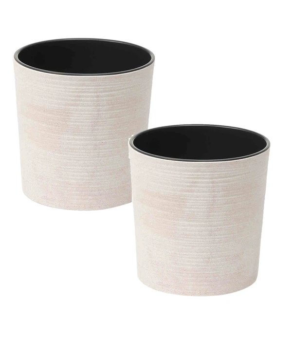 Siena Garden Kunststoff-Topf ECO Lens, Rund, Weiß, Ca. Ø25/H25,5 Cm, 2er-Set 3 Siena Garden Kunststoff-Topf ECO Lens, Rund, Weiß, Ca. Ø25/H25,5 Cm, 2er-Set