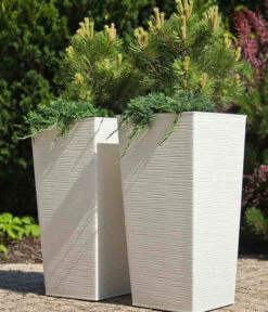 Siena Garden Kunststoff-Säule ECO Nizza, Konisch, Ca. B35/H68/T35 Cm -Ecopots Garten Geschaft 6655401 WE MO 001 PflanzgefaessNizza35Weiss