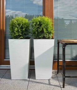 Siena Garden Kunststoff-Säule ECO Nizza, Konisch, Ca. B35/H68/T35 Cm -Ecopots Garten Geschaft 6655401 WE MO 002 PflanzgefaessNizza35Weiss