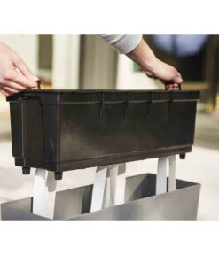 Siena Garden Kunststoff-Kasten Loire, Eckig, Grau, Ca. B56/H36,5/T19 Cm -Ecopots Garten Geschaft 6655500 WE DE 002 PflanzgefaessCraonGraphit