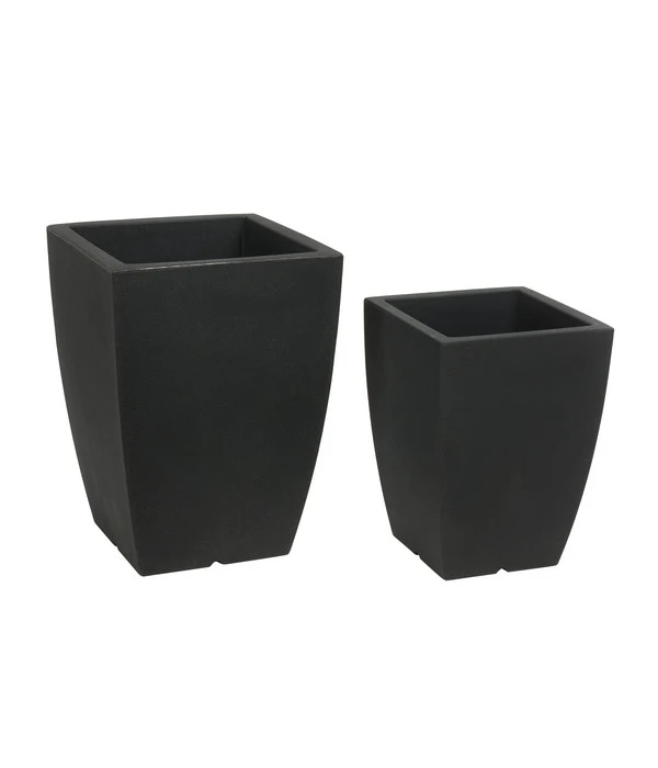 Farmet Kunststoff-Topf-Set Hydrus, Quadratisch, Anthrazit, 2-teilig 3 Farmet Kunststoff-Topf-Set Hydrus, Quadratisch, Anthrazit, 2-teilig