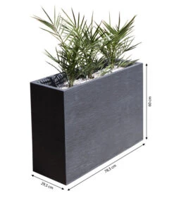 EDA-plastiques Kunststoff-Kasten Graphit, Gerillt, Anthrazit 11 EDA-plastiques Kunststoff-Kasten Graphit, Gerillt, Anthrazit -Ecopots Garten Geschaft 6763932 WE BG 001 PflanzkastenGraphit79cm
