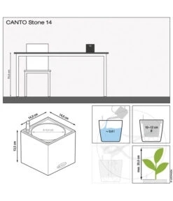 LECHUZA® Kunststoff-Topf Canto Stone, Eckig, Ca. B14/H13,5/T14 Cm 7 LECHUZA® Kunststoff-Topf Canto Stone, Eckig, Ca. B14/H13,5/T14 Cm -Ecopots Garten Geschaft 6963136 WE IG 001 LechuzaCantoStone14